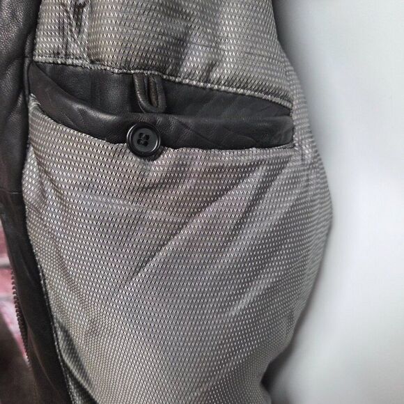 Saxony Vintage Leather Bomber Jacket | Men’s Size 40 | Black Full Zip - Picture 9 of 11